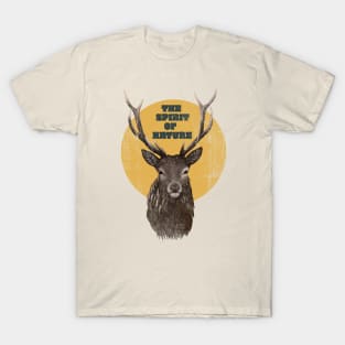 Hand drawn Painting of Deer face the spirit of nature. T-Shirt